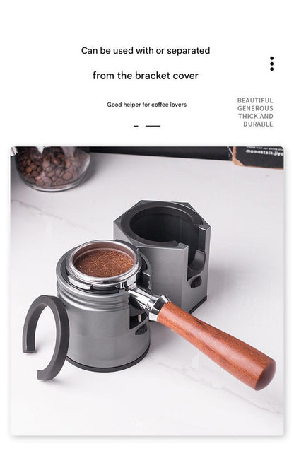 Dark Grey Diamond Professional Aluminum Espresso Tamping Station - Adjustable Portafilter Holder Stand - Image 8