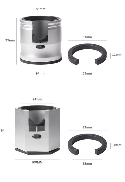 Silver Diamond Professional Aluminum Espresso Tamping Station - Adjustable Portafilter Holder Stand - Image 4