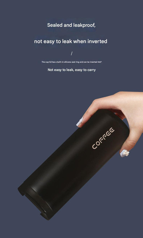 White Sleek Insulated Stainless Steel Coffee Tumbler Set (400ml & 500ml) - One-Touch Lid Travel Mugs - Image 7