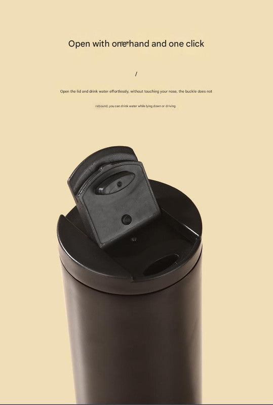 Gold Sleek Insulated Stainless Steel Coffee Tumbler Set (400ml & 500ml) - One-Touch Lid Travel Mugs - Image 6