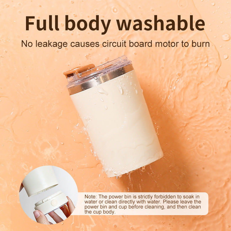 Pink 316 Stainless Steel Rechargeable Electric Self-Stirring Mug - 420ml Automatic Mixing Cup with Magnetic Rotor - Image 5