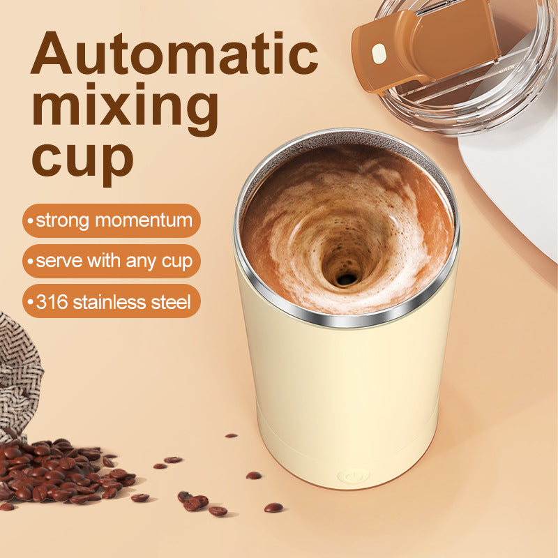 Light Blue 316 Stainless Steel Rechargeable Electric Self-Stirring Mug - 400ml Automatic Mixing Cup with Magnetic Rotor - Image 3