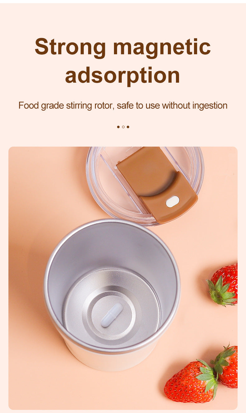 Light Blue 316 Stainless Steel Rechargeable Electric Self-Stirring Mug - 400ml Automatic Mixing Cup with Magnetic Rotor - Image 6
