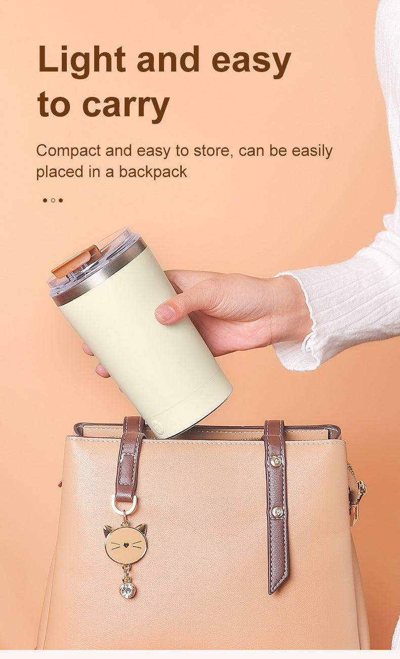 Dark Blue 316 Stainless Steel Rechargeable Electric Self-Stirring Mug - 420ml Automatic Mixing Cup with Magnetic Rotor - Image 9