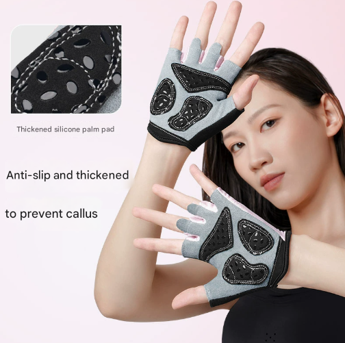 L Black Men's Summer Cycling Gloves - Breathable Half-Finger Non-Slip Fitness Training Gloves for Weightlifting - Image 2