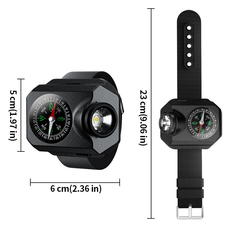 XPG Wrist Light for Outdoor Camping - Rechargeable LED Running Light with Compass and Watch for Survival and Adventure - Image 2