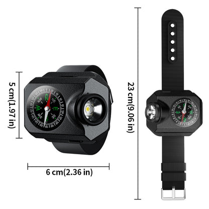 XPG Wrist Light for Outdoor Camping - Rechargeable LED Running Light with Compass and Watch for Survival and Adventure - Image 2