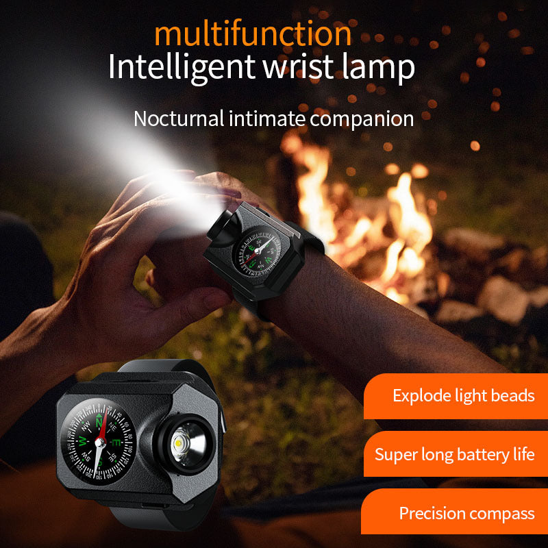 XPG Wrist Light for Outdoor Camping - Rechargeable LED Running Light with Compass and Watch for Survival and Adventure - Image 3