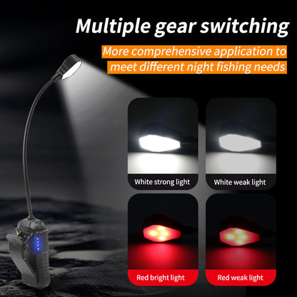 LED Sensor Clip-On Book Light - USB Rechargeable Multifunctional Work Light for Night Fishing and Reading - Image 2