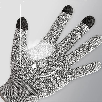 Grey 3-Pack Cut Resistant Gloves (Level 5 Protection) - Pineapple Grip, Touchscreen Compatible, Food Safe for Kitchen, Butcher & Fish Cleaning - One Size Fits Most - Image 2
