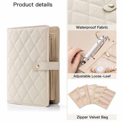 Green Foldable Travel Jewelry Organizer - Velvet Zippered Case with Transparent Pages & Detachable Pouches - Image 2
