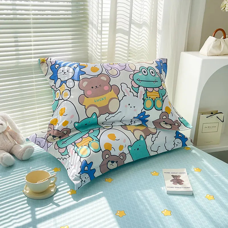 Zoo 100% Cotton Pillowcase Set (Pack of 2) - Breathable Standard Size 48x74cm Pure Cotton Pillow Covers