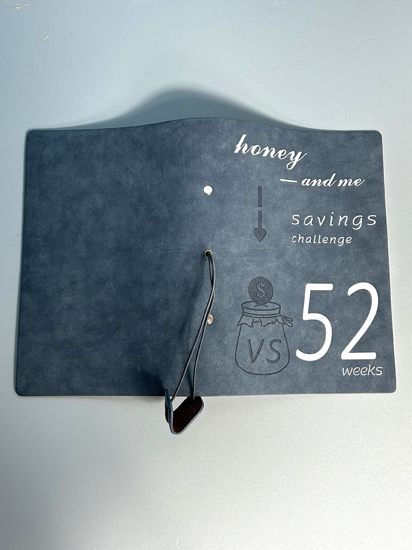 Grey 52-week couple's savings challenge binder - 6-ring financial planner set (2 books) - Image 2