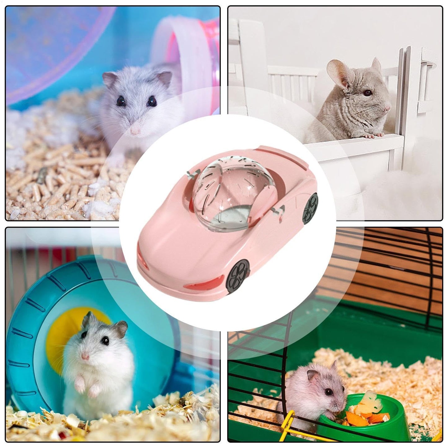 Pink Fun Hamster Racing Wheel Toy - Durable PP Plastic Exercise Wheel for Active Small Pets - Image 2