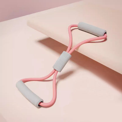 2PCS Pink 15 Pounds Back Stretching Resistance Band - 20x15x5cm Shoulder & Back Trainer with 8-Shaped Pull Rope for Home Workout