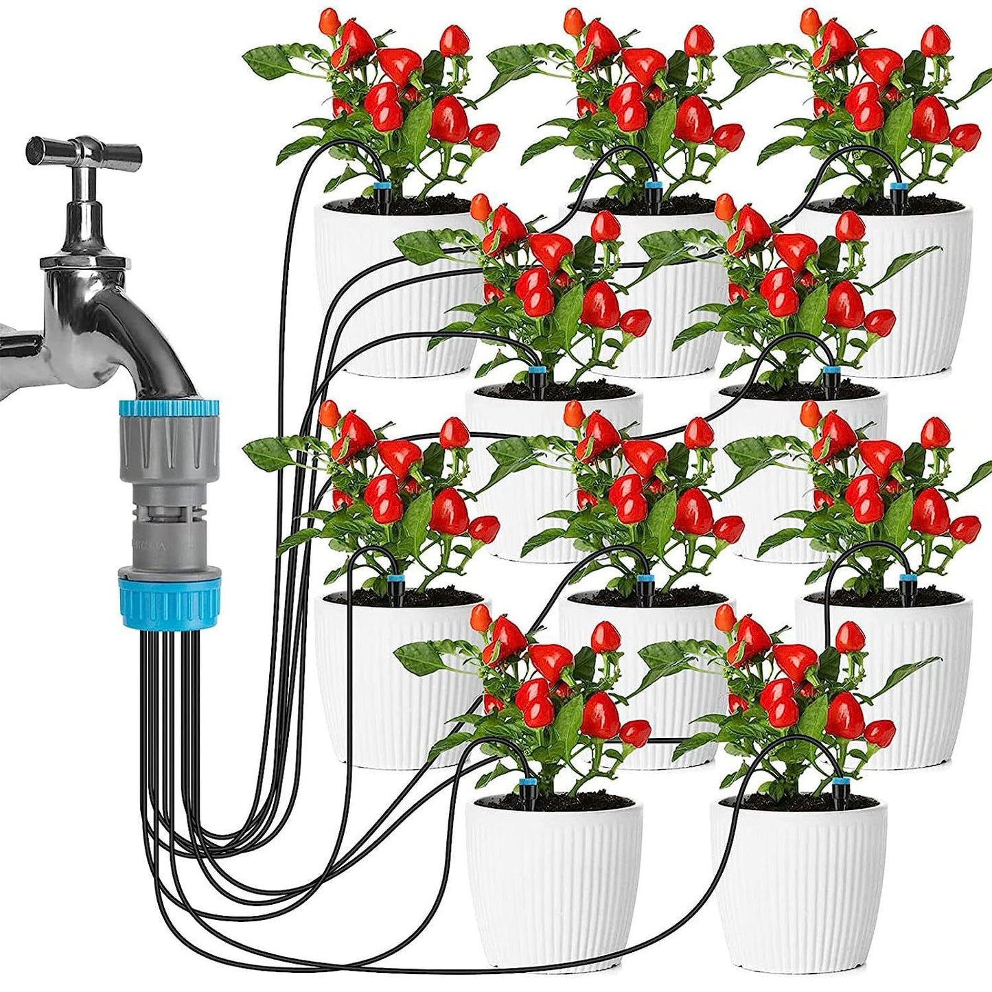 2 Pcs 10-Piece Slow Drip Watering Kit - 160cm Tube Length for Potted Plants, Succulents & Indoor Gardening - Image 2
