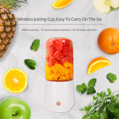 Light Green Compact Portable Blender - USB Rechargeable Mini Juicer Cup with 4 Blades - Image 3