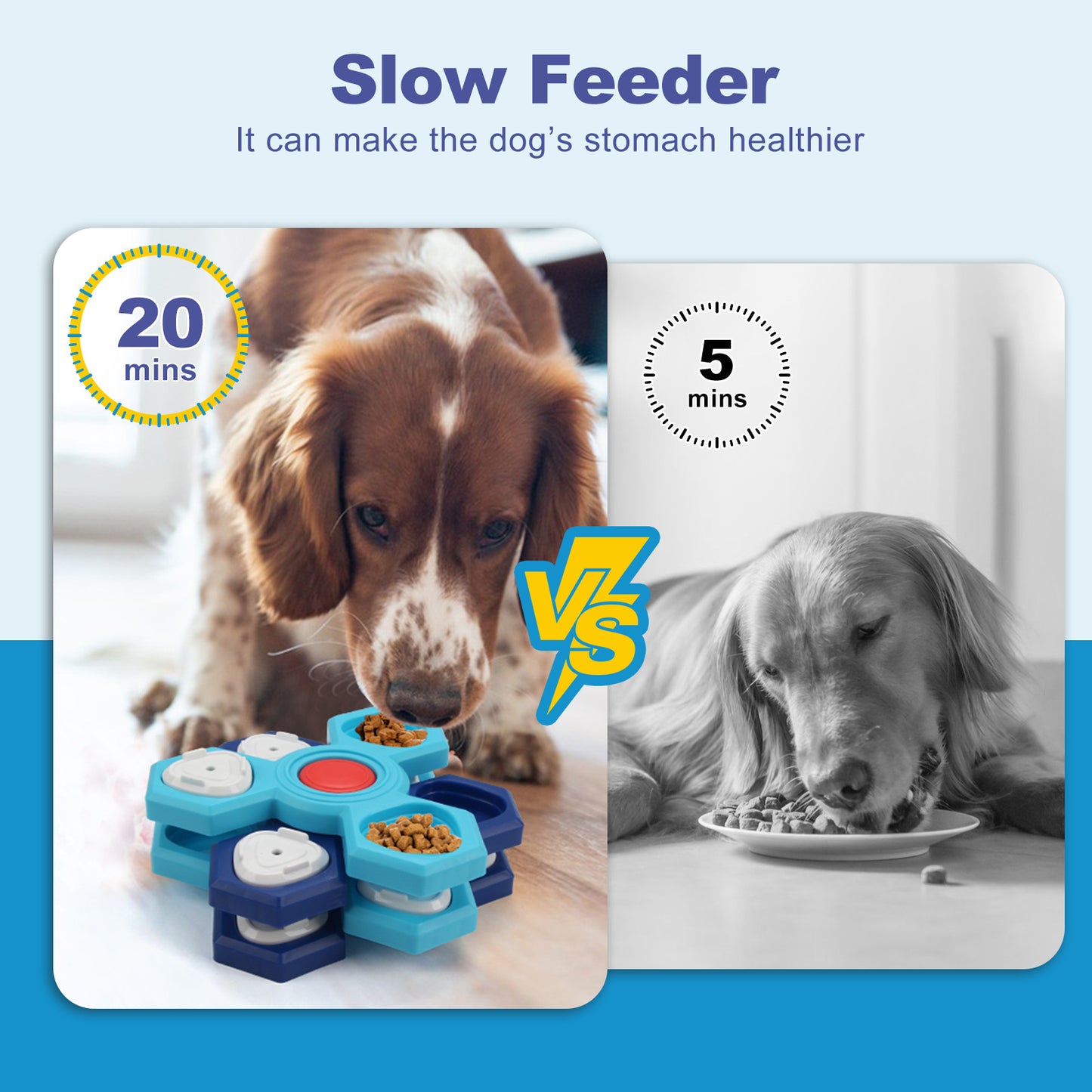 2Pcs Interactive Dog Puzzle Toy - 4 Spinning Layers Treat Dispensing Feeder for Mental Stimulation - Image 2