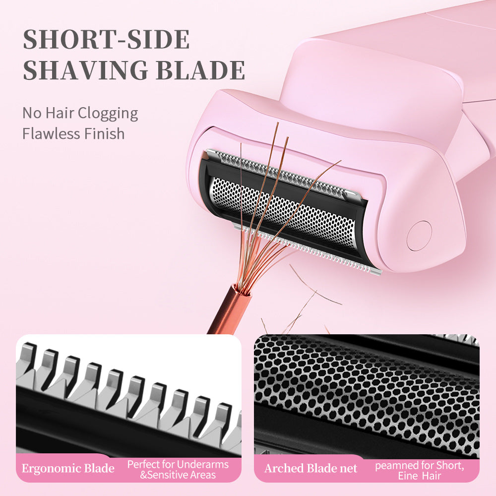 Pink 2-in Women's Electric Body & Bikini Trimmer Kit - Painless Ultra-Close Shaver - Image 4