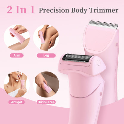 Purple 2-in Women's Electric Body & Bikini Trimmer Kit - Painless Ultra-Close Shaver - Image 2
