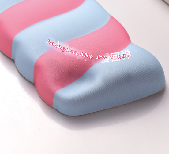 Blue 2PCS Ergonomic Wavy Keyboard Wrist Rest - Comfortable Typing Support Cushion - Image 3