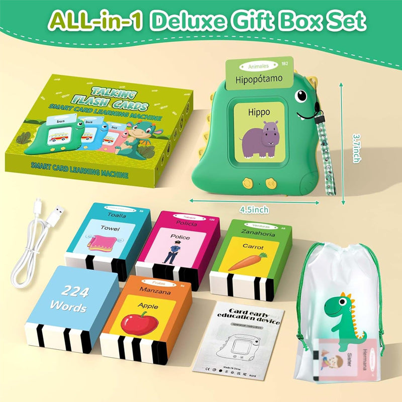 Blue Cat [Plain English] [112 Cards 224 Contents] Bilingual Early Learning Flash Card Reader - Interactive Audio Toy for Toddlers - Image 4