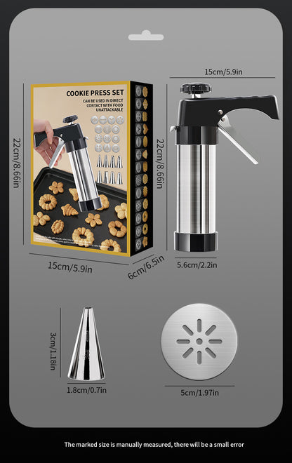 Black Deluxe Cookie Press & Icing Gun Set - 13 Discs & Multiple Nozzles for Baking & Decorating - Image 6