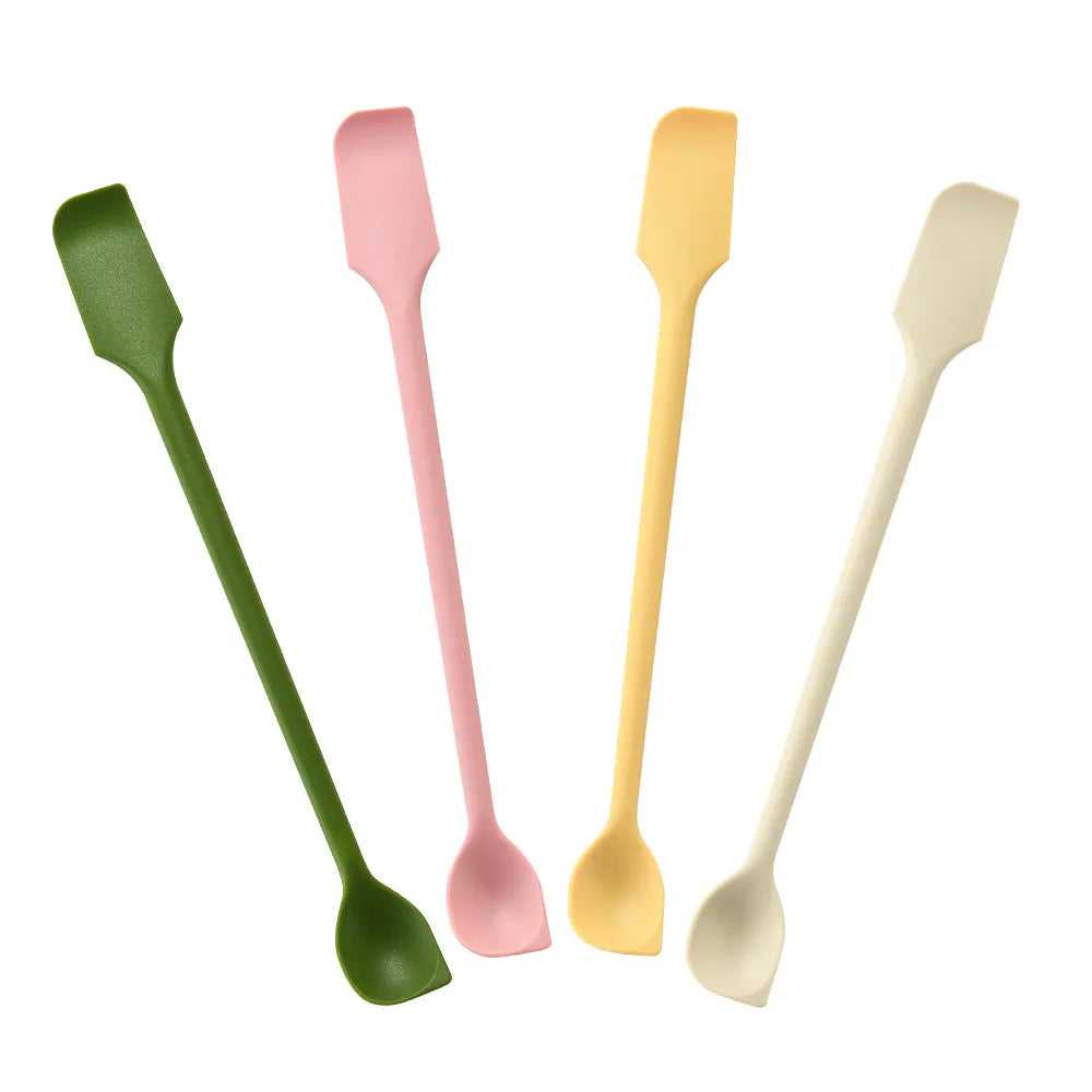 12-Piece Double-Ended Silicone Spatula & Jar Scraper Set - 4 Colors (Yellow, Green, Pink, White)