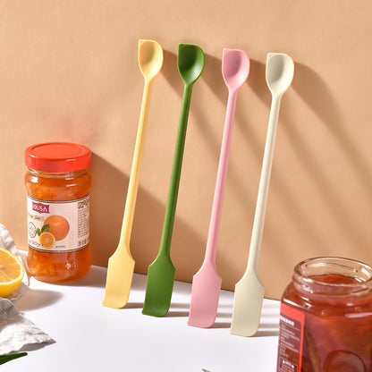 12-Piece Double-Ended Silicone Spatula & Jar Scraper Set - 4 Colors (Yellow, Green, Pink, White) - Image 2