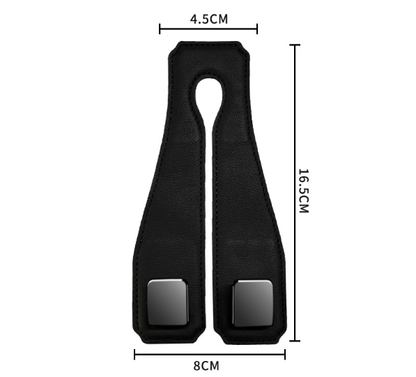 Grey Heavy Duty Car Headrest Hooks (Set of 4 Units) - PU Leather Seat Back Organizer Hangers - Image 5