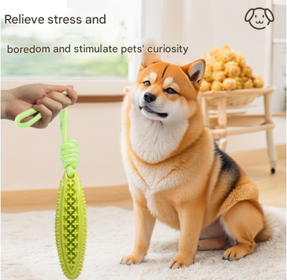 Orange Star Long Olive Durable Cotton Rope Dog Toy Set (2-Pack) - Chew, Tug & Treat Dispensing Ball for Dental Health - Image 2