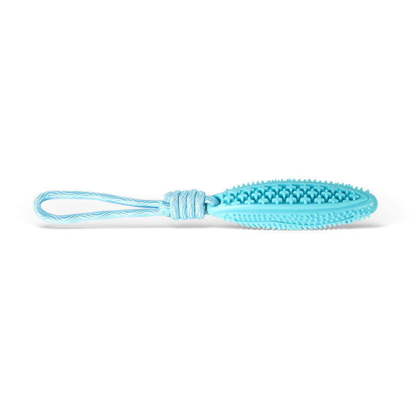 Blue Star Long Olive Durable Cotton Rope Dog Toy Set (2-Pack) - Chew, Tug & Treat Dispensing Ball for Dental Health