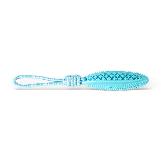 Blue Star Long Olive Durable Cotton Rope Dog Toy Set (2-Pack) - Chew, Tug & Treat Dispensing Ball for Dental Health