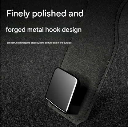 Black Premium PU Leather Car Headrest Hooks (Set of 4) - Stylish Seat Back Organizer Hangers - Image 2