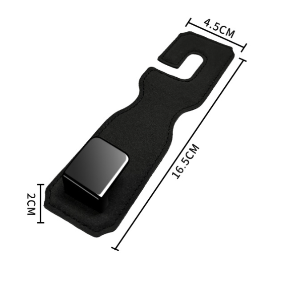 Black Premium PU Leather Car Headrest Hooks (Set of 4) - Stylish Seat Back Organizer Hangers - Image 5