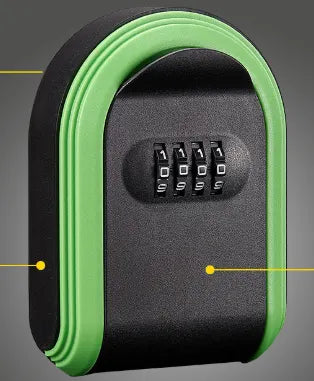 Green 3PCS Wall Mount Plastic Combination Key Lock Box - Secure Key Safe Storage Box