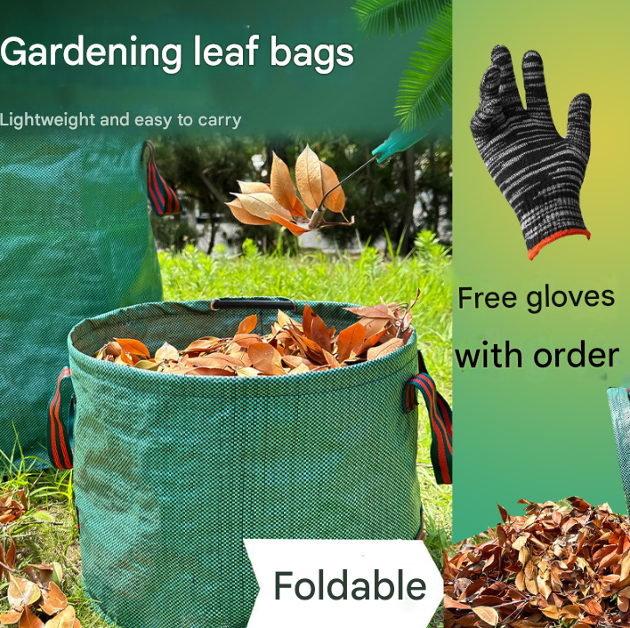 300L(Calibre67*84cm) Heavy Duty Collapsible Garden Waste Bags (Set of 2) - Large Reusable Yard Leaf Bin - Image 5