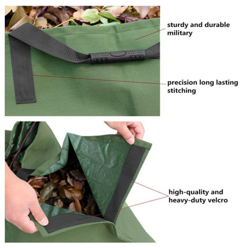 Green 2-in-1 Garden Leaf Collection Tarp & Waste Carry Bag (144x144cm) - Image 2
