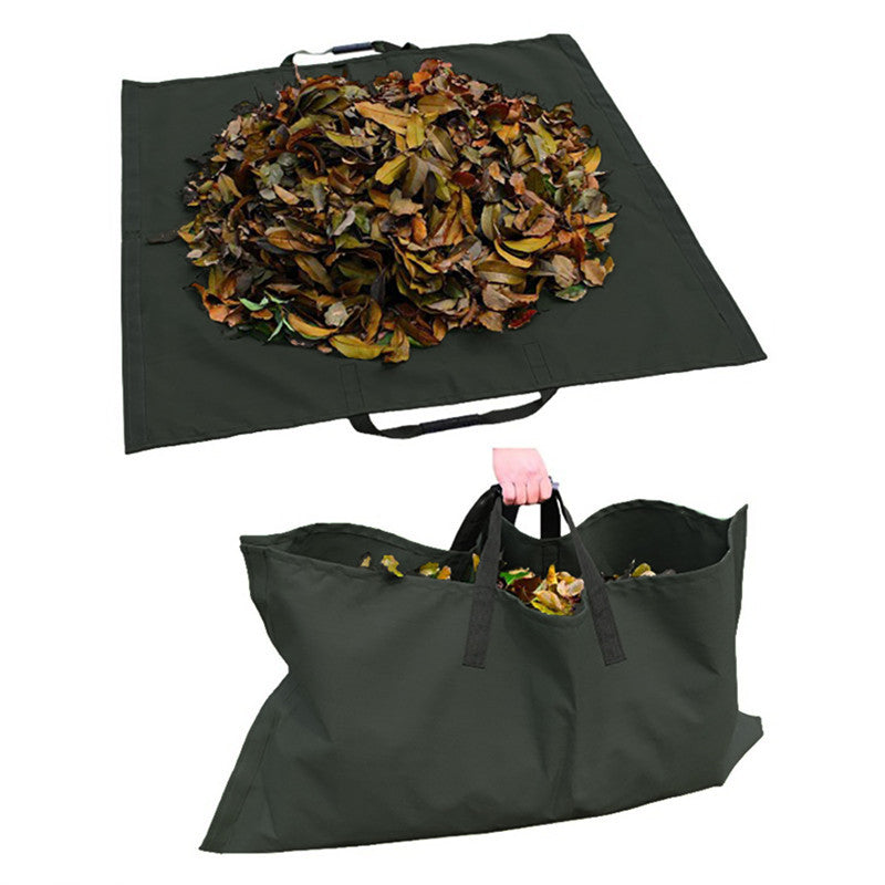 Green 2-in-1 Garden Leaf Collection Tarp & Waste Carry Bag (144x144cm) - Image 3