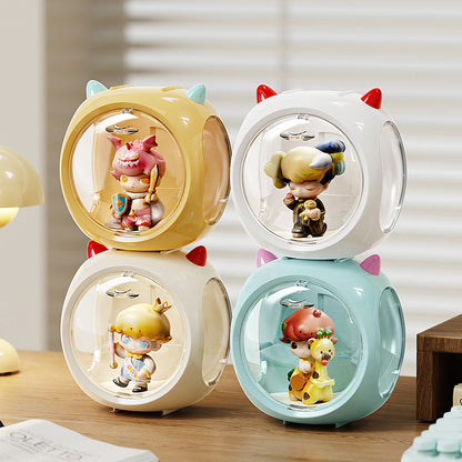 2PCS White Cute Magnetic Display Case - Dustproof 'Space Capsule' Box for Figures & Collectibles - Image 2