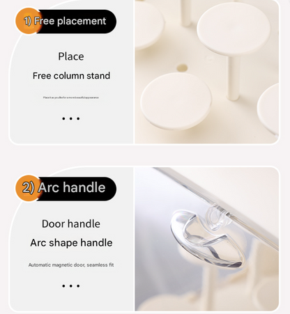 Cream White With Lamp Wall Mount & Desktop Blind Box Display Case - Clear Dustproof Storage Organizer for Collectibles & Figures - Image 4