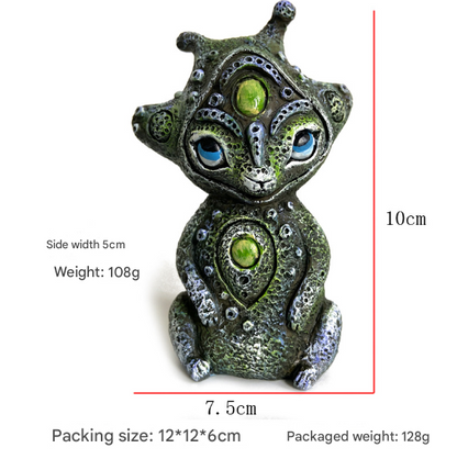 3PCS Three Eyes Fantasy Three-Eyed Alien Figurine Set - 3 Piece Resin Sculptures for Home & Garden Decor - Image 2