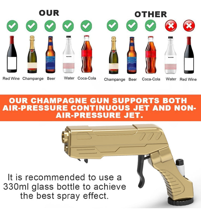 Gold Alloy Edition Champagne Gun Party Champagne Gun Sprayer - Novelty Beer Bottle Ejector & Stopper - Image 6