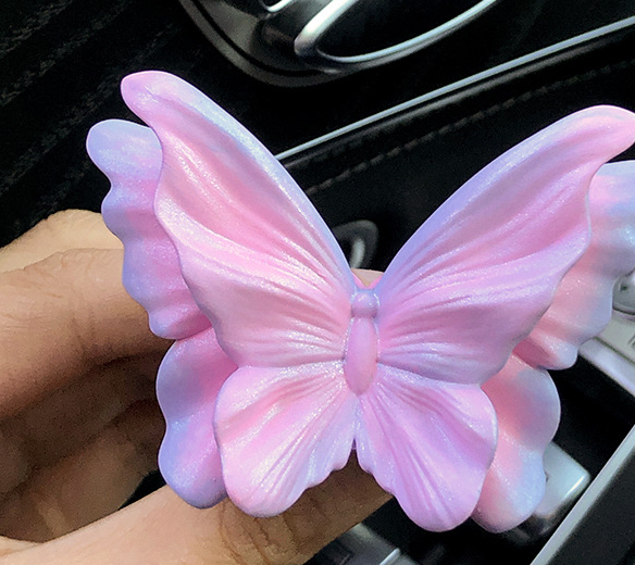 Translucent Pink Butterfly Set of 3 Butterfly Car Air Vent Clips - Decorative Scent Diffuser Ornaments - Image 2