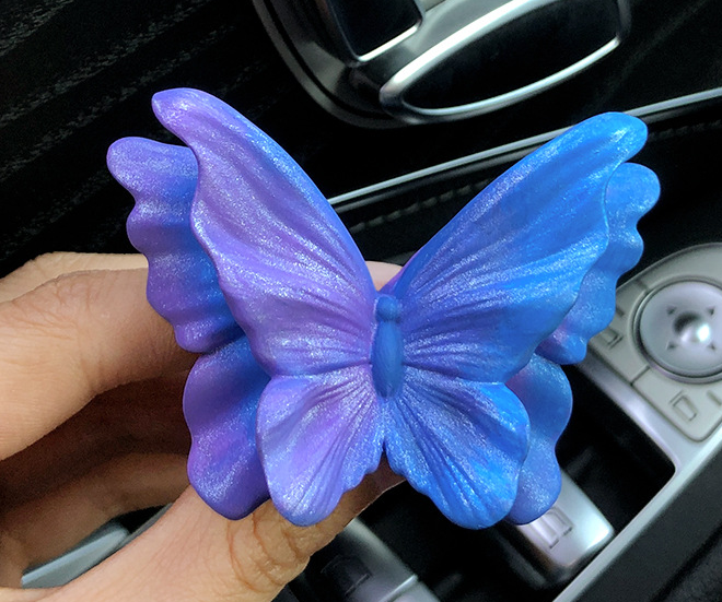 Aurora Purple Butterfly Set of 3 Butterfly Car Air Vent Clips - Decorative Scent Diffuser Ornaments - Image 2