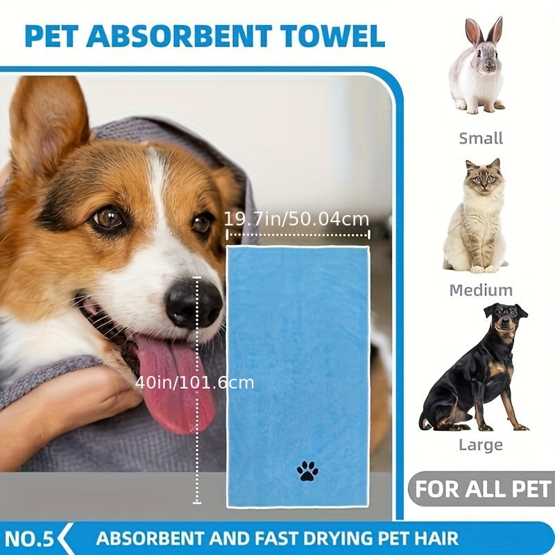 Grey 6-Piece Dog Grooming Bath Set - Absorbent Microfiber Towels & Wash Mitts for Shiny Coats - Image 3
