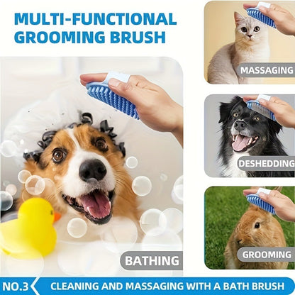 Grey 6-Piece Dog Grooming Bath Set - Absorbent Microfiber Towels & Wash Mitts for Shiny Coats - Image 5