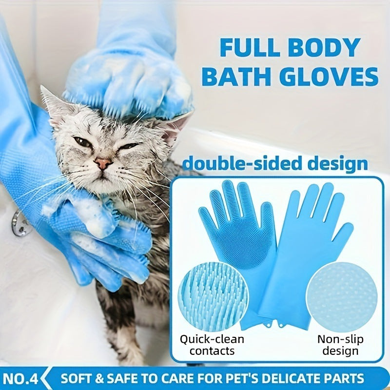 Pink 6-Piece Dog Grooming Bath Set - Absorbent Microfiber Towels & Wash Mitts for Shiny Coats - Image 2
