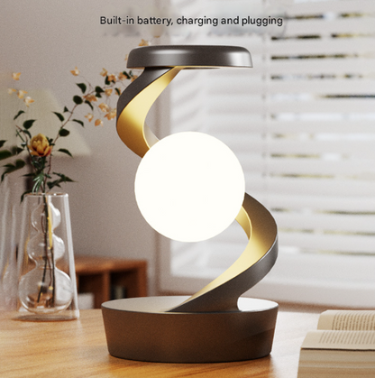 Black Modern Levitating LED Desk Lamp  - Spiral Design Atmosphere Light - Image 4