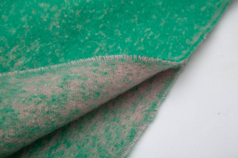 Orange Plush Gradient Winter Scarf Shawl - Thick Textured Circle Yarn with Chunky Tassels - 185cm x 40cm - Image 3